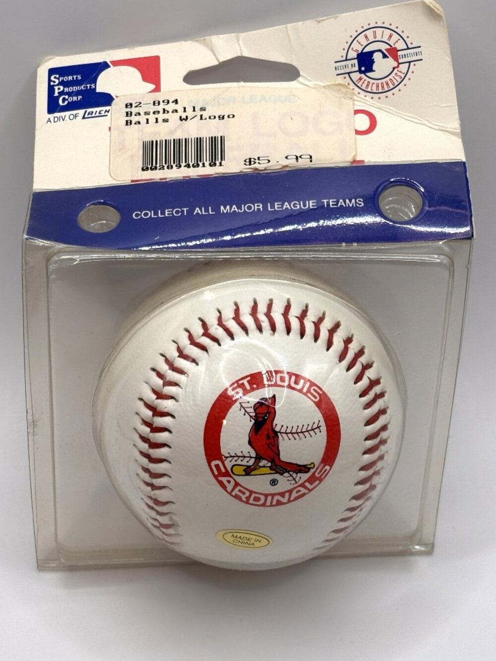 St. Louis Cardinals Team Logo Baseball 125th Ann. MLB 1994 Sports Products Corp